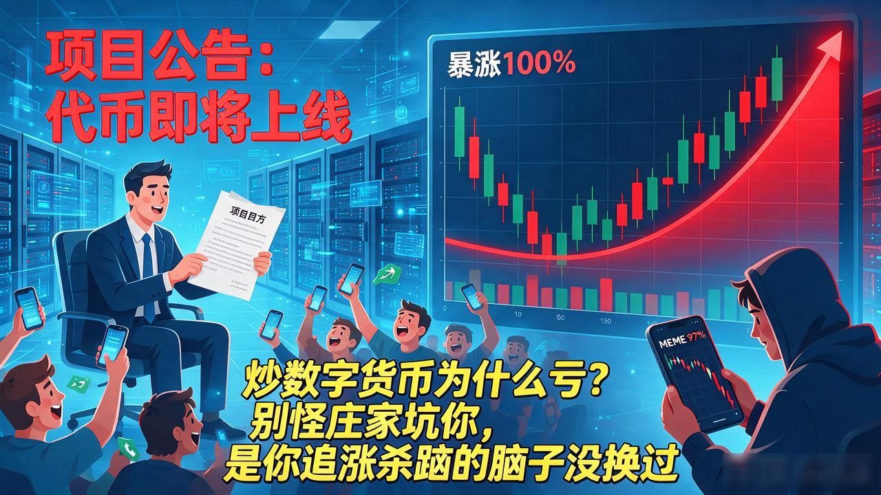 炒数字货币为什么亏？别怪庄家坑你，是你追涨杀跌的脑子没换过