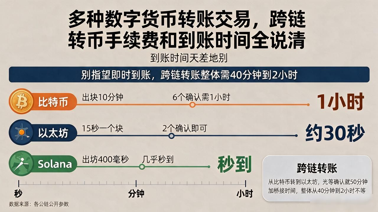 多种数字货币转账交易，跨链转币手续费和到账时间全说清